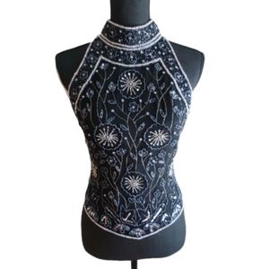 Vintage 90s Papell Boutique Heavily Beaded Top
